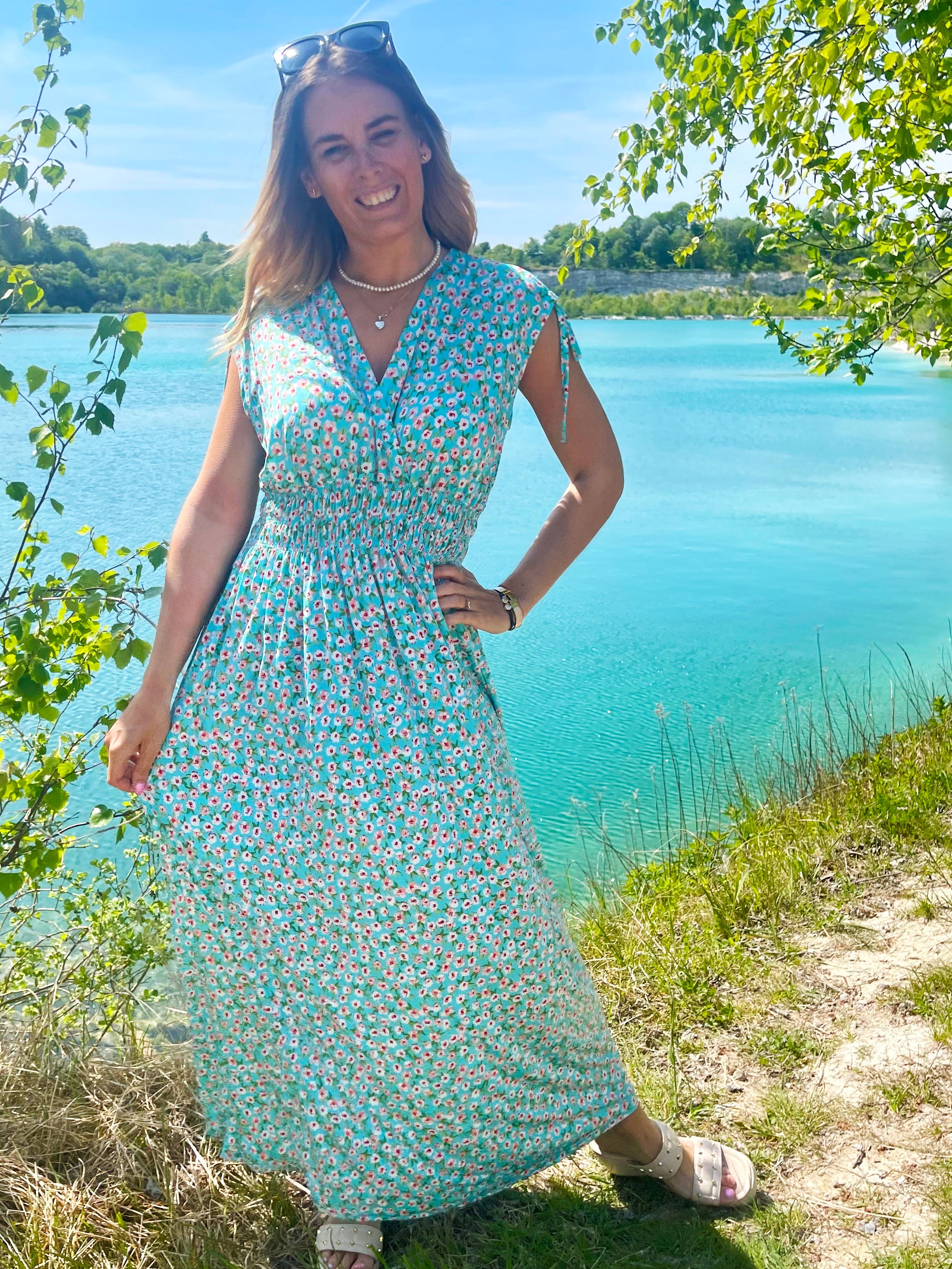 Pams Sleeveless - Lang kjole i elastisk stof